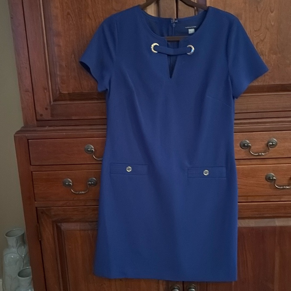 Dress by Tommy Hilfiger blue color size 8.